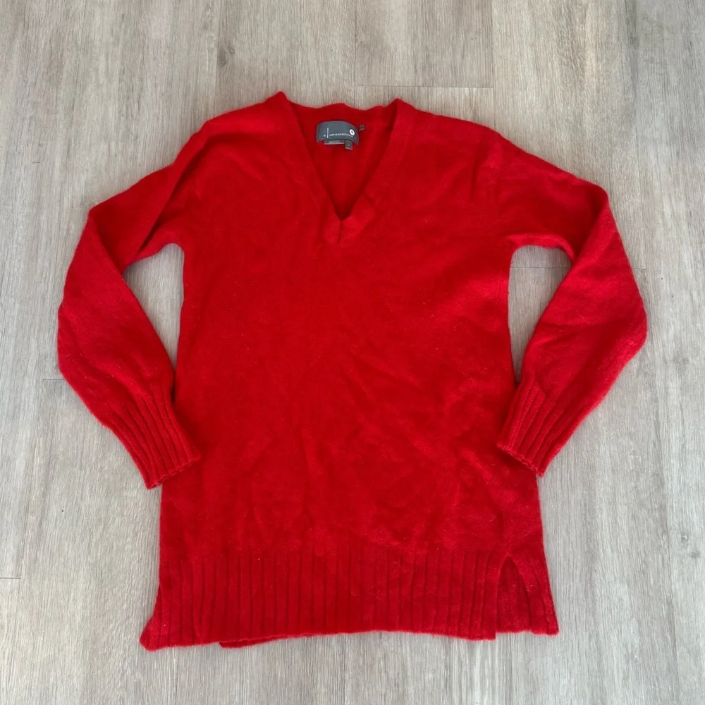 Red Anthropologie Cashmere Sweater